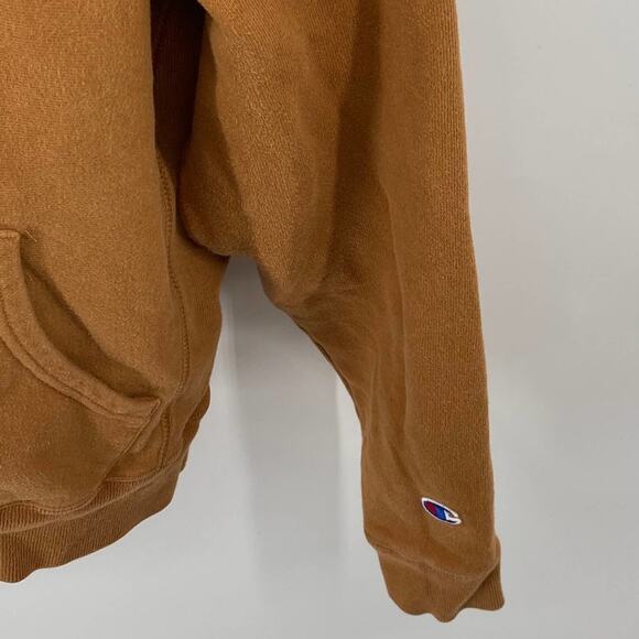 Champion Reverse Weave Rust Orange Cropped Hoodie Hooded Sweatshirt Sz Med - Picture 4 of 7
